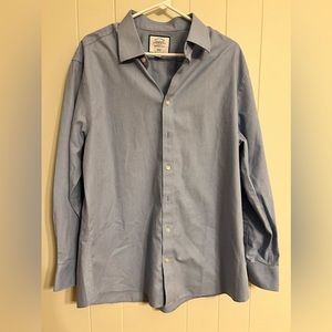 Charles‎ Tyrwhitt Dress Shirt Blue Sz 17.5